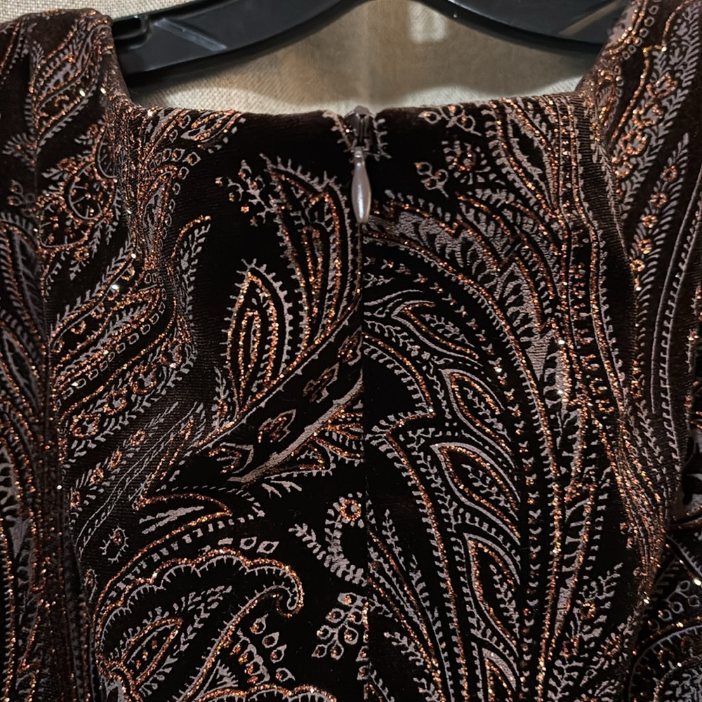 Gorgeous sequined, brown velvet gown. Size 22W - Picture 11 of 13